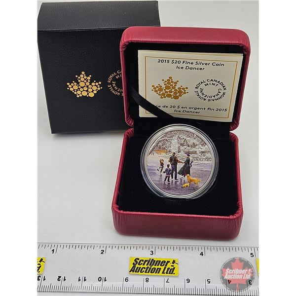 RCM Canada 2015 : $20 Fine Silver Coin : Ice Dancer (COA #6079) (99.99%) (SEE PICTURES!) (GST Exempt