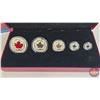 Image 2 : RCM Canada 2015 : Fractional Set : The Maple Leaf : Five-Coin Set One Ounce ; 1/2 Ounce 1/4 Ounce; 1