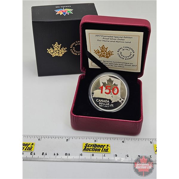 RCM Canada 2017 : Enameled Special Edition Proof Silver Dollar : Our Home and Native Land (COA #0223