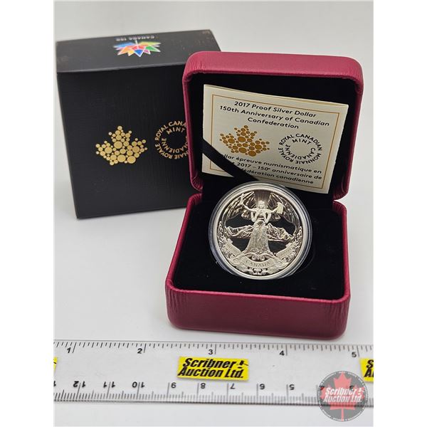 RCM Canada 2017 : Proof Silver Dollar : 150th Anniversary of Canadian Confederation (COA #12037) (99