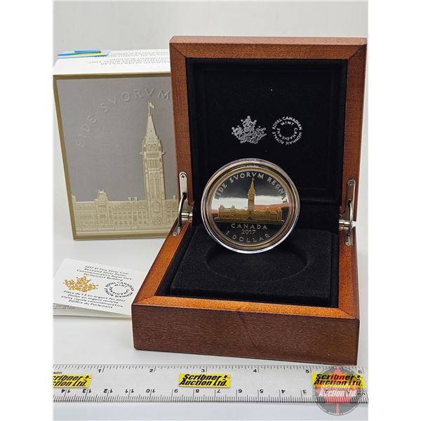 RCM Canada 2017 : $1 Fine Silver Coin : Renewed Silver Dollar : Commemorative Royal Visit : Parliame