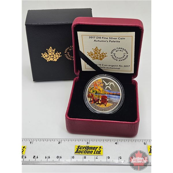 RCM Canada 2017 : $10 Fine Silver Coin : Autumn's Palette (COA #04590) (99.99%) (SEE PICTURES!) (GST