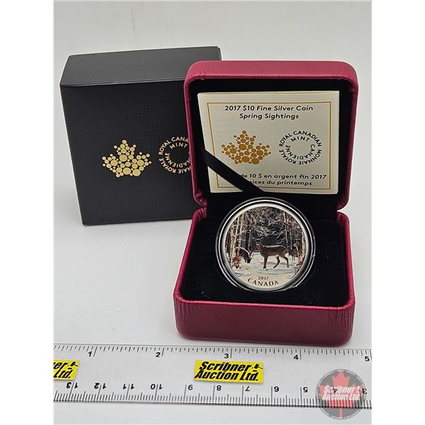 RCM Canada 2017 : $10 Fine Silver Coin : Iconic Canada : Spring Sightings (COA #04470) (99.99%) (SEE