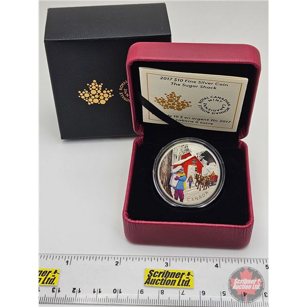 RCM Canada 2017 : $10 Fine Silver Coin : The Sugar Shack (COA #00977) (99.99%) (SEE PICTURES!) (GST 