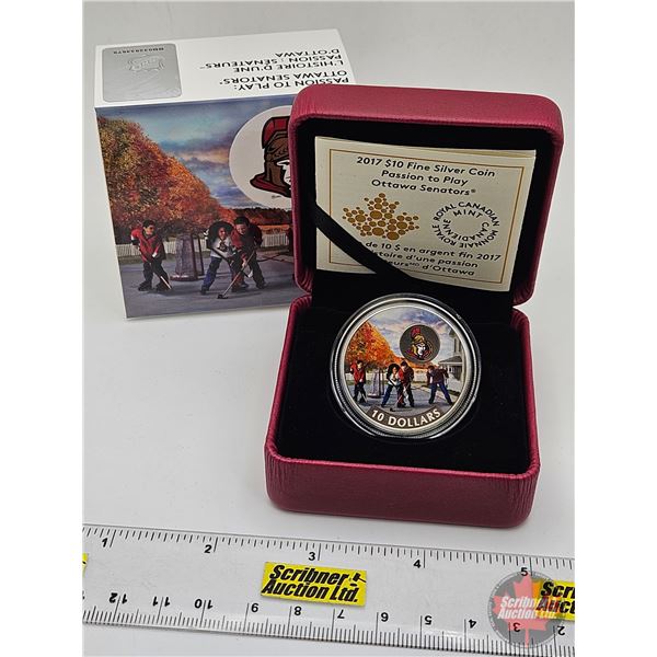 RCM Canada 2017 : $10 Fine Silver Coin : Passion to Play : Ottawa Senators (COA #00970) (99.99%) (SE