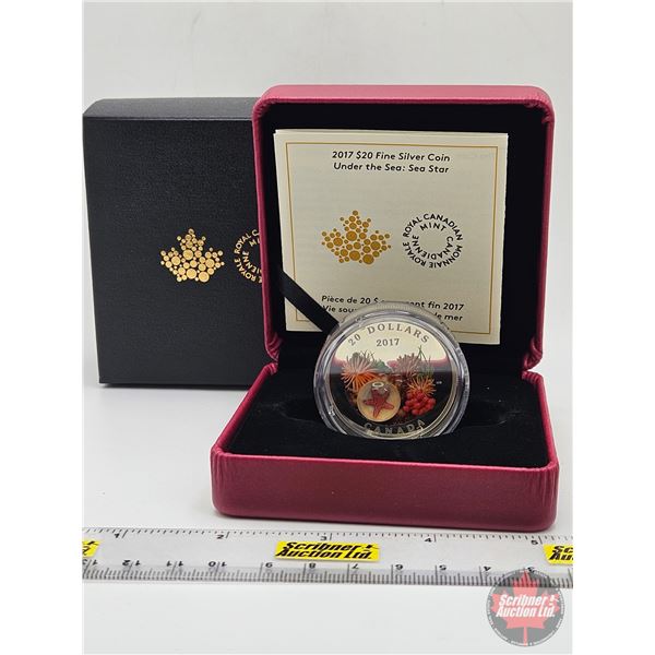 RCM Canada 2017 : $20 Fine Silver Coin : Under the Sea : Sea Star (COA #2907) (99.99%) (SEE PICTURES