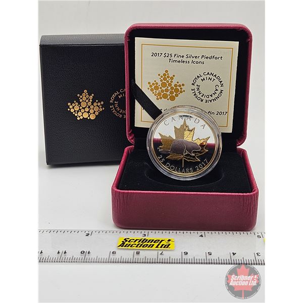 RCM Canada 2017 : $25 Fine Silver Piedfort : Timeless Icons (COA #0229) (99.99%) (SEE PICTURES!) (GS