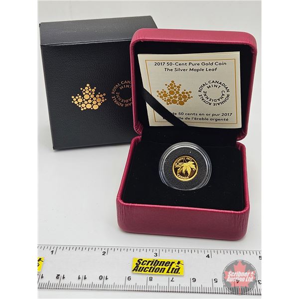 RCM Canada 2017 : 50-Cent Pure Gold Coin : The Silver Maple Leaf (COA #2934) (1.27 grams) (99.99%) (