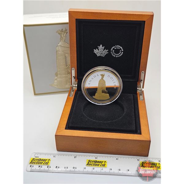 RCM Canada 2018 : $1 Fine Silver Coin : Renewed Silver Dollar : The National War Memorial (COA #1837