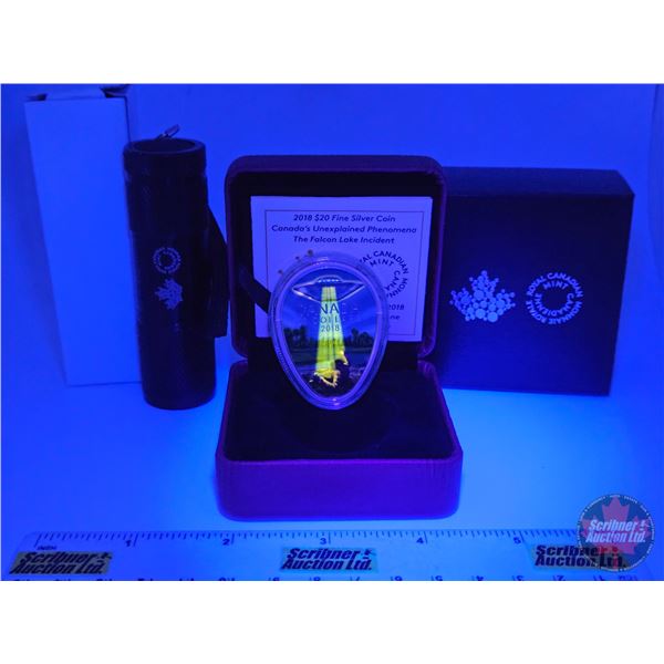 RCM Canada 2018 : $20 Fine Silver Coin : Canada's Unexplained Phenomena : The Falcon Lake Incident (