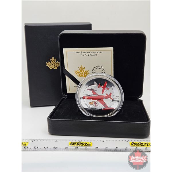 RCM Canada 2022 : $30 Fine Silver Coin : The Red Knight (COA #1261) (99.99%) (62.69 grams) (SEE PICT
