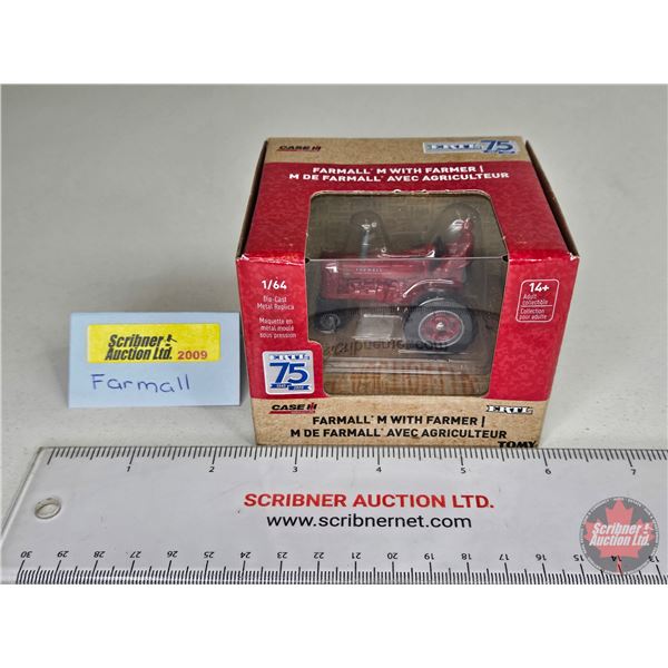 CASE Farmall M Tractor w/ Farmer (ERTL 75) (Scale 1:64) (Box Measures : 2-3/4"H x 3-1/2"W x 3"D)
