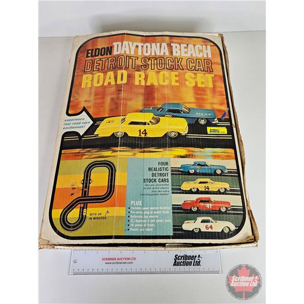 Eldon Daytona Beach Detroit Stock Car Road Race Set  (Note : No Controllers or Power Pack) (Box Meas