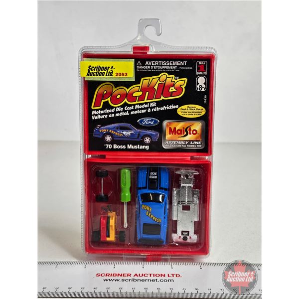 Maisto Pockets : '70 Boss Mustang (Factory Sealed) (Scale 1:64) (Measures : 7-1/2"H 4-1/4"W x 1-1/4"