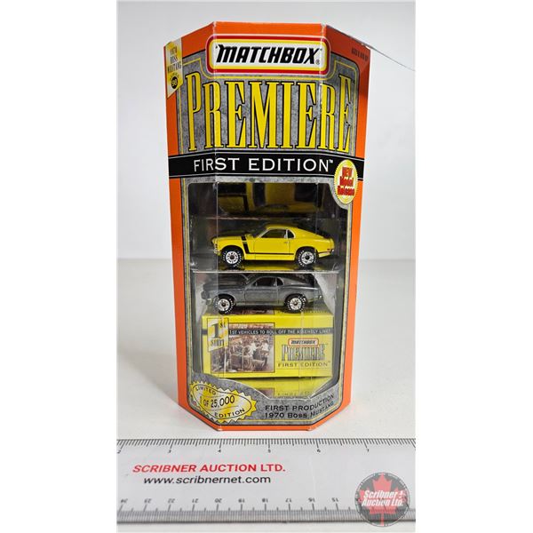 Matchbox Premiere Two Car Set : 1970 Boss Mustang First Production  (Scale 1:64) (Box Measures : 8-1