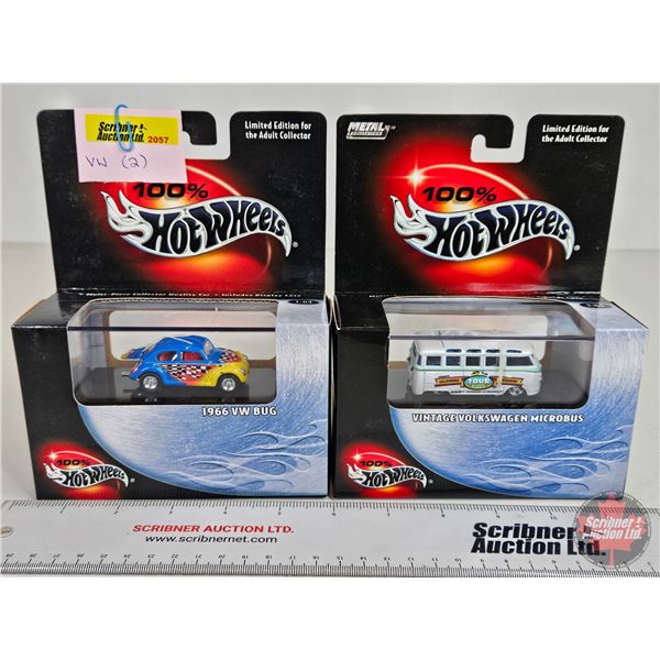 Hot Wheels (2) :  - 1966 VW Bug : Collector No. 14 (2002) - Vintage Volkswagen Microbus : Metal Coll