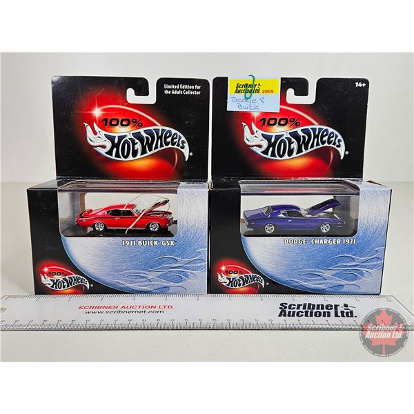 Hot Wheels (2) : - 1971 Buick GSX : Collector No. 23 (2002) - Dodge Charger 1971  (Scale 1:64) (Each
