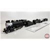 Image 1 : "HO" Train : - Bachmann Locomotive & Tender - CN Log Car - B/A Tank Car - AT & SF Tank Car