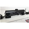 Image 4 : "HO" Train : - Bachmann Locomotive & Tender - CN Log Car - B/A Tank Car - AT & SF Tank Car