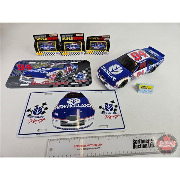 New Holland Racing "Ron Barfield" Collector Combo :  - Die-Cast Nascar (Scale 1:18) - Lic Plates (2)
