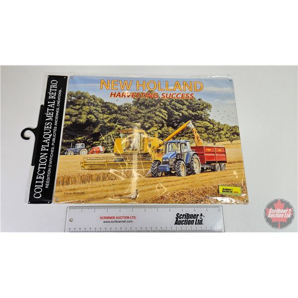 Single Sided Tin Sign : New Holland : Harvesting Success (Unopened) (12" x 16")