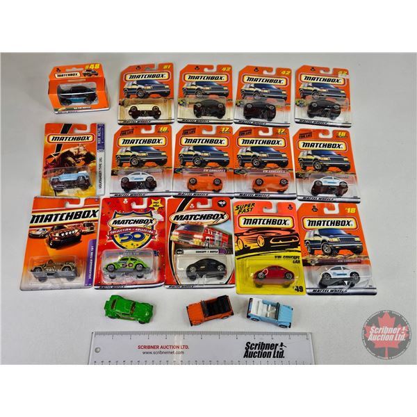 Matchbox : VW Bug Collection : (15 Pkg + 3 Loose) (18 Total) (See Pictures for Styles / Types / Vari