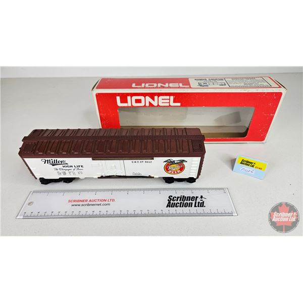 LIONEL : Miller Reefer Car No 6-9852 (O Gauge) (Box Measures: 4-1/2"H x 13"W x 2-1/2"D)