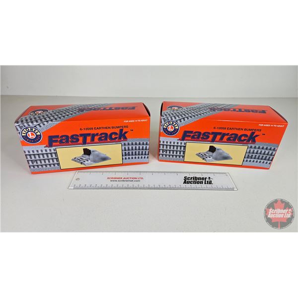LIONEL FastTrack (2) : Earthen Bumpers 6-12059 (Boxes Measure : 3-1/2"H x 9-1/2"W x 3-1/2"D)