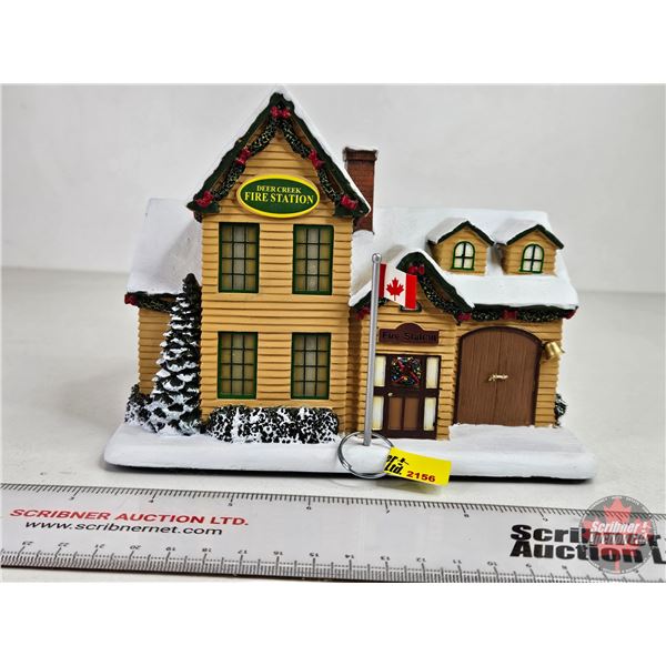 John Deere Creek Village "Fire Station" (COA #A0411) Hawthorne Village : Thomas Kinkade (Measures: 5