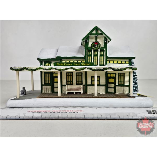 John Deere Creek Village "Train Station" (COA #A3543) Hawthorne Village : Thomas Kinkade (Measures: 