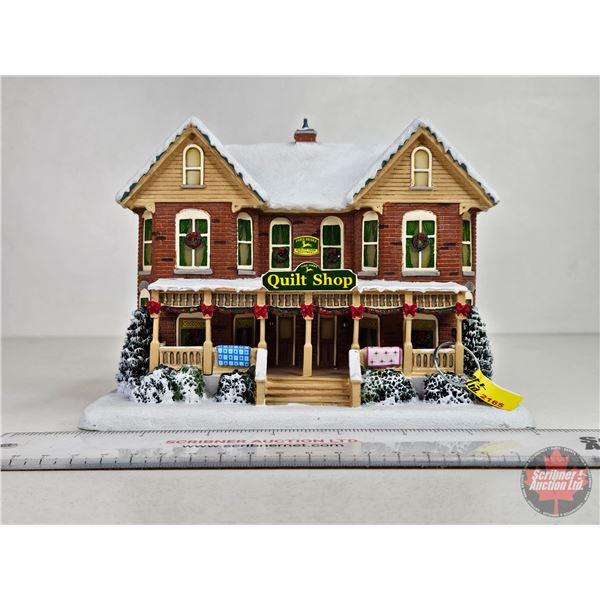John Deere Creek Village "Quilt Shop" (COA #A5229) Hawthorne Village : Thomas Kinkade (Measures: 6"H