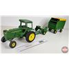 Image 1 : John Deere Tractor w/ Forage & Wagon (ERTL) (Scale 1:16)