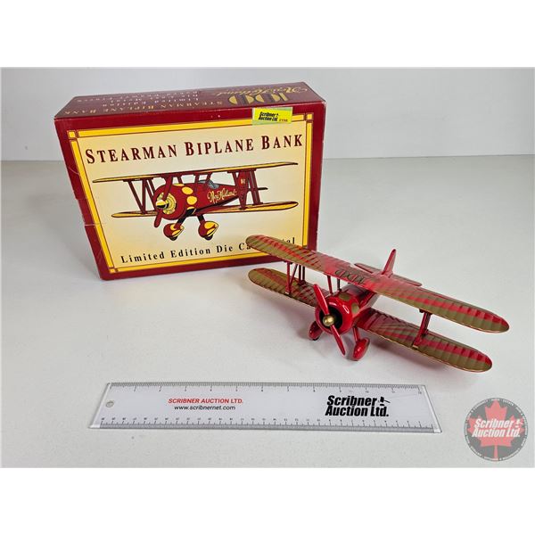 Stearman Biplane Bank : Limited Edition 100th Anniversary New Holland (1895-1995) (Box Measures : 4-