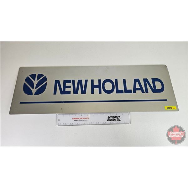 Single Sided Aluminum New Holland Sign w/ Bracket (Measures : 8-3/4"H x 27"W)