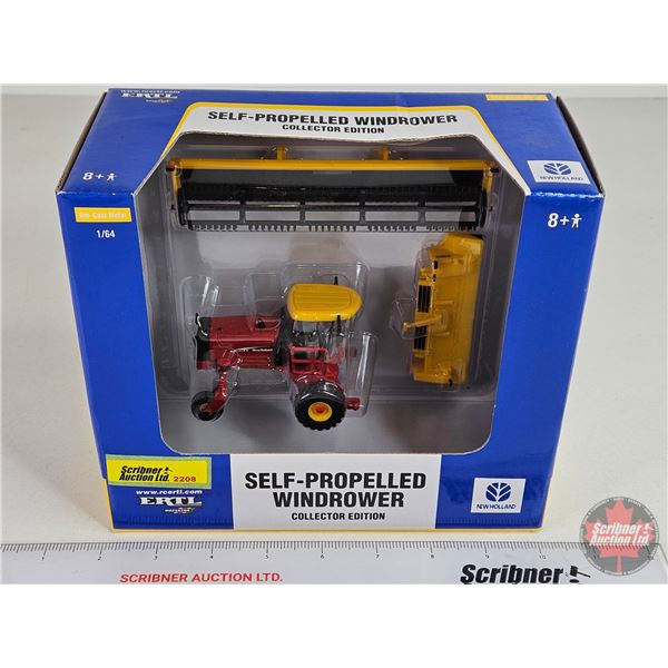 New Holland Self-Propelled Windrower : Collector Edition (ERTL) (Scale 1:64) (Box Measures : 7"H x 8