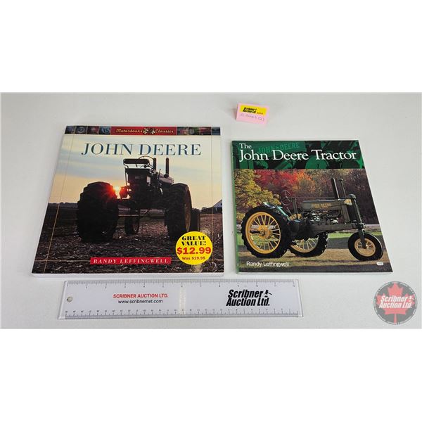 John Deere Paperback Books (2) : By Randy Leffingwell (Largest Book Measures : 10"H x 10"W)