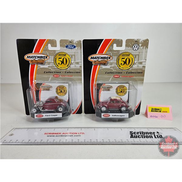 Matchbox Collectibles (2) : 50th Anniversary (1952-2002) - 1933 Ford Coupe - 1962 Volkswagen (Scale 