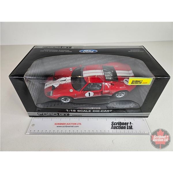 Ford GT Concept (Red) (Scale 1:18) (Box Measures : 5-1/2"H x 13-1/2"W x 6-3/4"D)