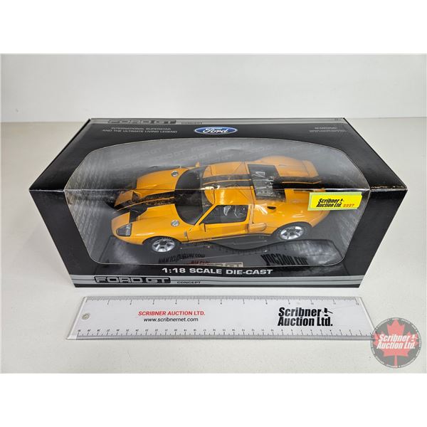 Ford GT Concept (Orange) (Scale 1:18) (Box Measures : 5-1/2"H x 13-1/2"W x 6-3/4"D)