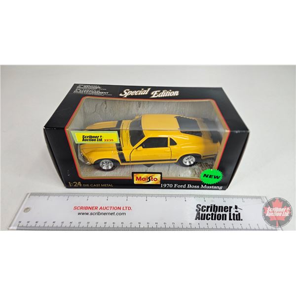 Model Car : 1970 Ford Boss Mustang : Special Editon (Maisto) (Scale 1:24) (Box Measures : 4"H x 8-3/