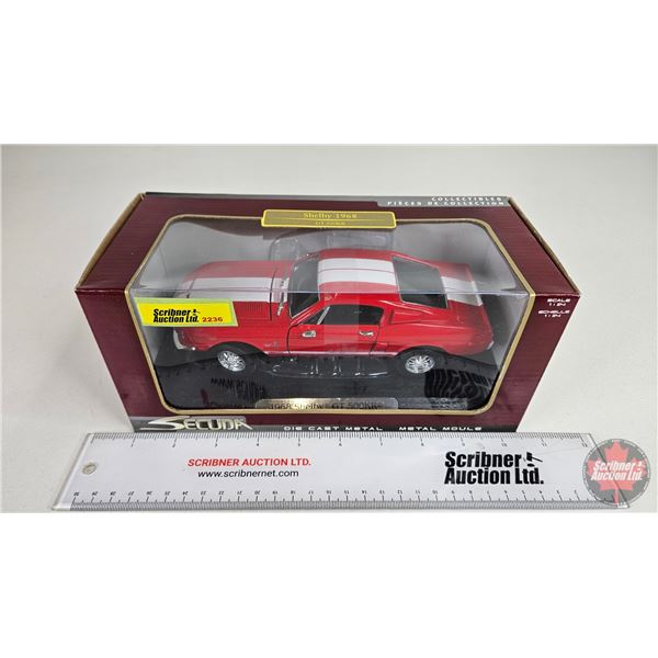 Model Car : 1968 Shelby GT 500KR (SECUDA) (Scale 1:24) (Box Measures : 4"H x 8-3/4"W x 4-1/2"D)