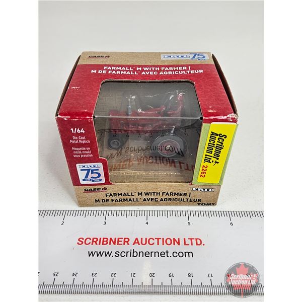 CASE Farmall M Tractor w/ Farmer (ERTL 75) (Scale 1:64) (Box Measures : 2-3/4"H x 3-1/2"W x 3"D)