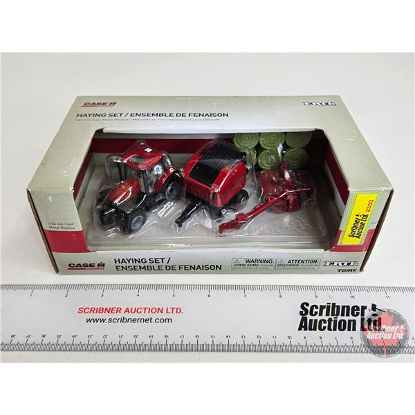 CASE IH Haying Set (ERTL) (Scale 1:64) (Box Measures : 3-1/4"H x 9"W x 5"D)