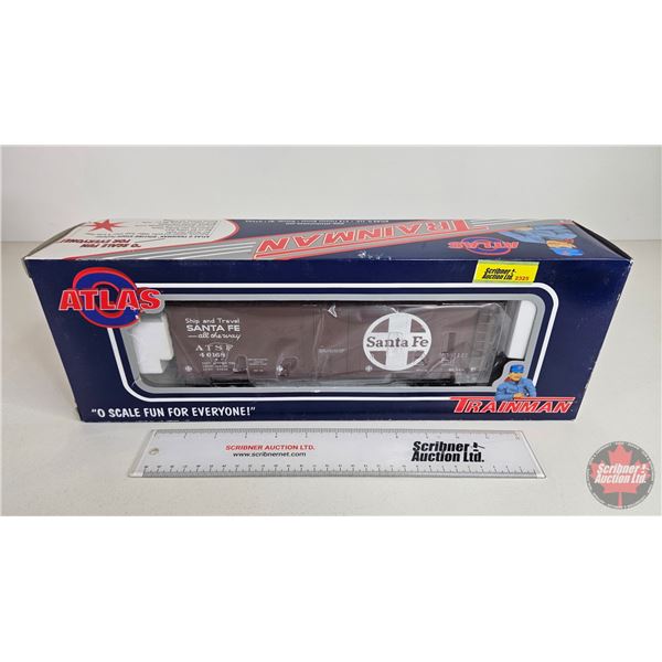 ATLAS Trainman : 40' Plug Door Box Car (Item #0529-1-Santa Fe #40168 3 Rail) ("O" Scale ) (Box Measu