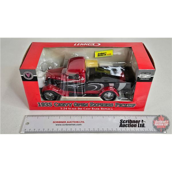 Lennox Diecast Bank Replica : 1935 Chevy Open Express Pick Up (Scale 1:24) (Box Measures : 4-3/4"H x