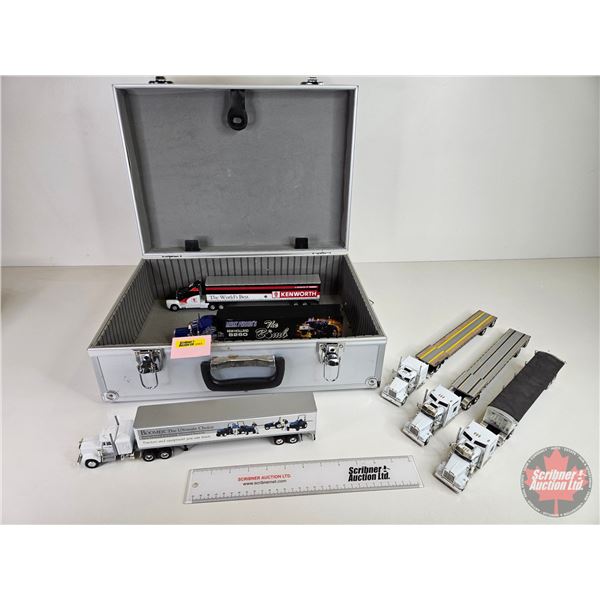 Trucks & Trailers (6) w/ Metal Case (Scale 1:64) (Case Measures : 13-1/2"H x 18"W x 6-1/2"D)