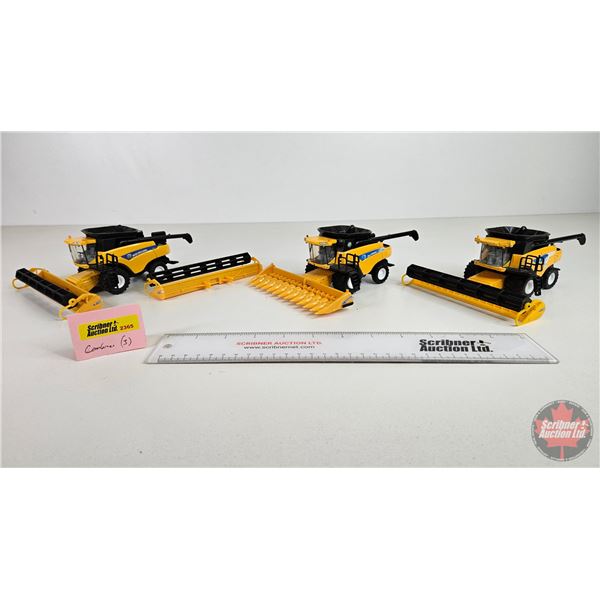 New Holland Combines (3) (ERTL) (Scale 1:64)