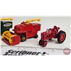 Image 4 : Vintage Tractor & Combines in Display Case (Scale 1:64) (Case Measures : 10-1/2"H x 3-1/2"W x 3-3/4"