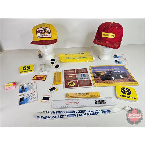 New Holland Vintage Promo Items (Mannequin Heads Not Included) - Hats - Rain Gauges - Fridge Magnets