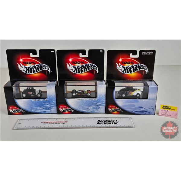 Hot Wheels (3) :  - '41 Willys - Belly Tank Lakester - Ford Coupe 1932 (Scale 1:64) (Each Box Measur